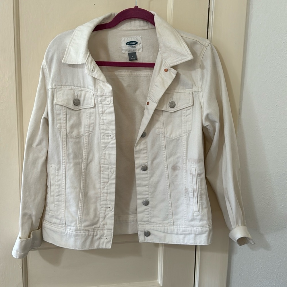 Old Navy Women’s White Denim Jacket size M